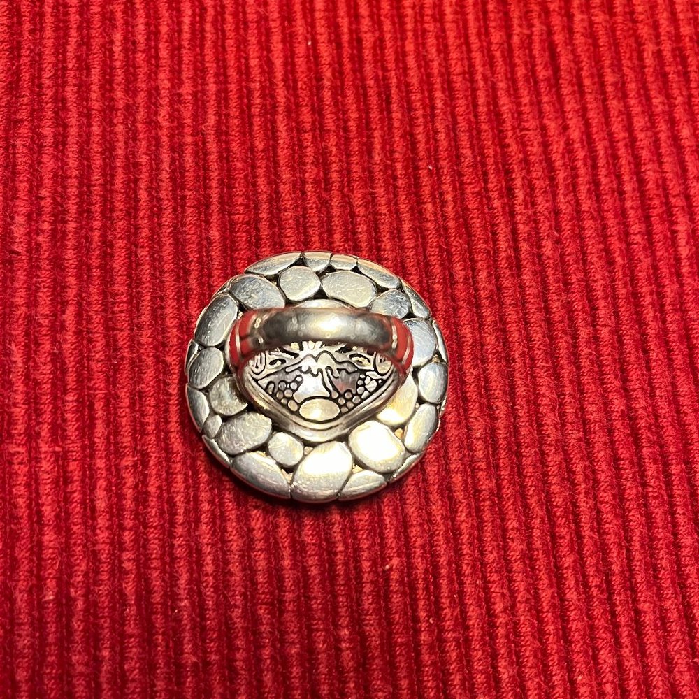 John Hardy White Sapphire Lavafire Kali Large Round Ring - Size 7 - Picture 10 of 10